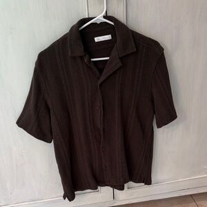 Zara Moss Green Casual Button Down Shirt